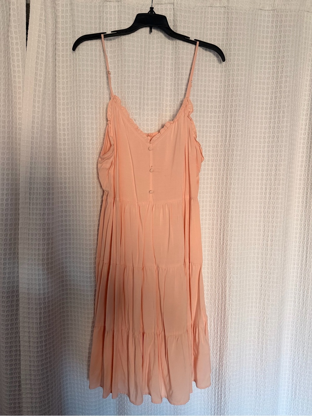 Light Peach Midi Sundress with Spaghetti Straps